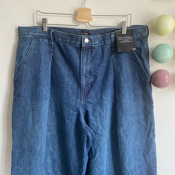 Banana Republic Jeans High-Rise Relaxed Wide Leg Size 34 - Picture 3 of 10